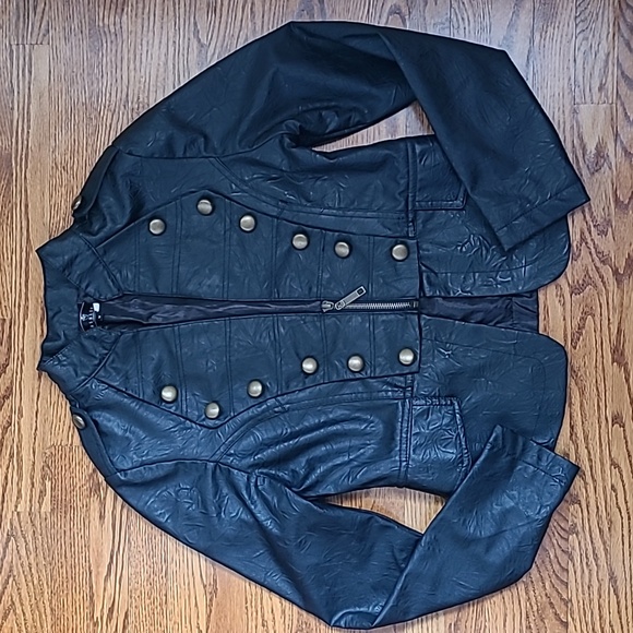 Biker Faux Leather Jacket - Picture 1 of 11